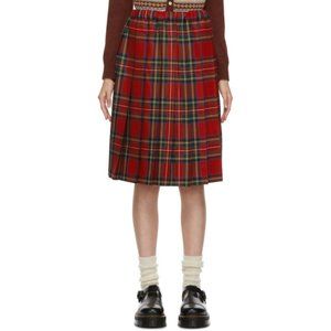Comme des Garçons - wool plaid pleated skirt
